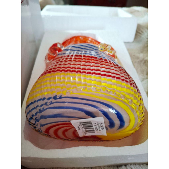 BLOCK Crystal Natalie Glass Handbag Vase mouth blown Multicolor vintage handcut - Picture 9 of 9